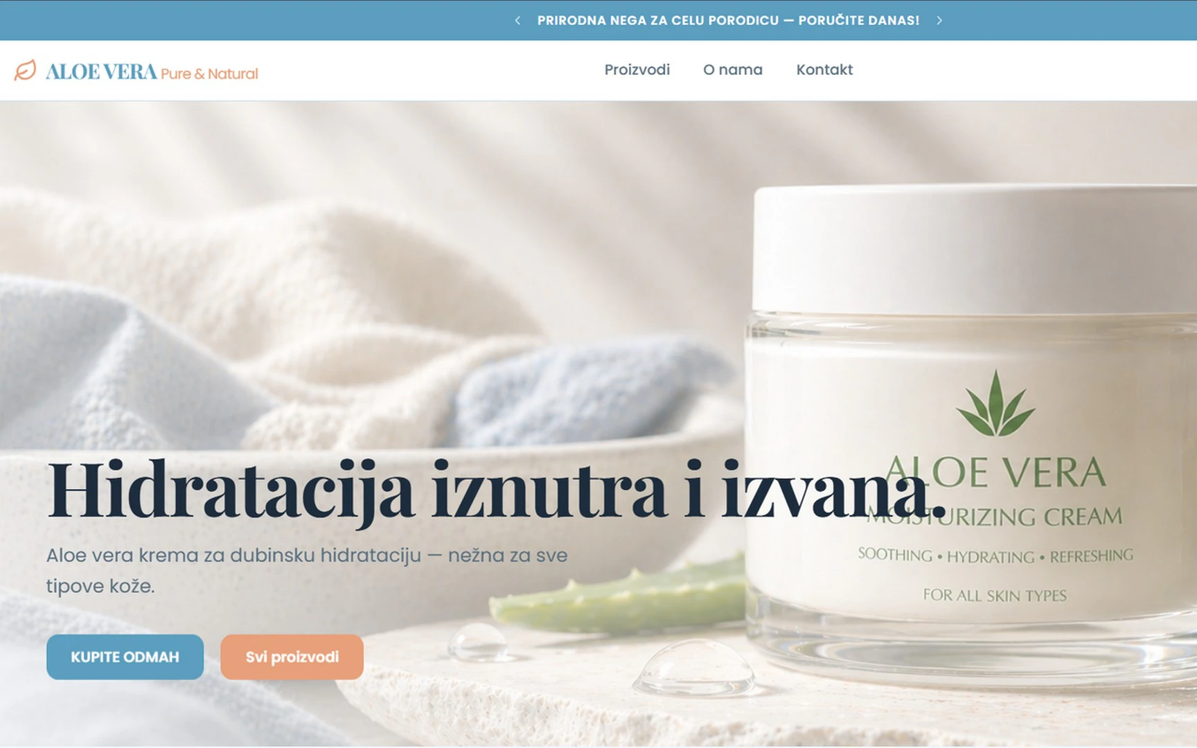 Snimak ekrana sajta Aloe Vera Natural