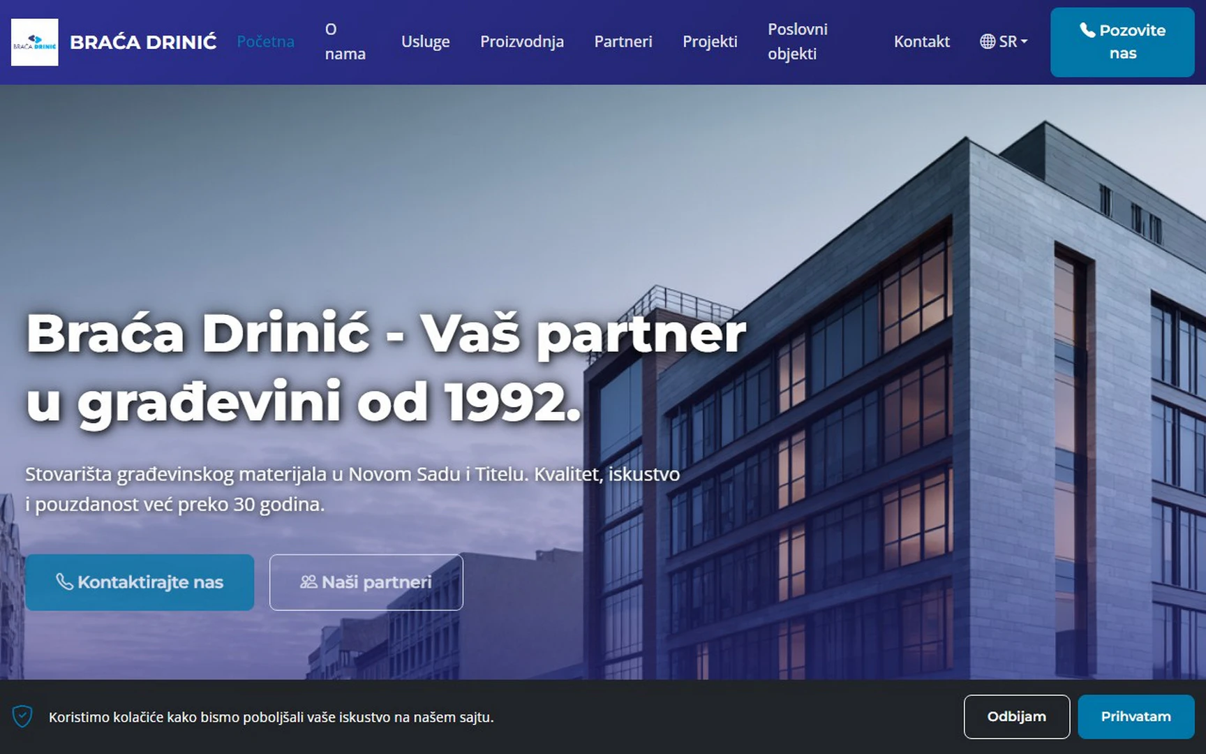 Snimak ekrana sajta Braća Drinić