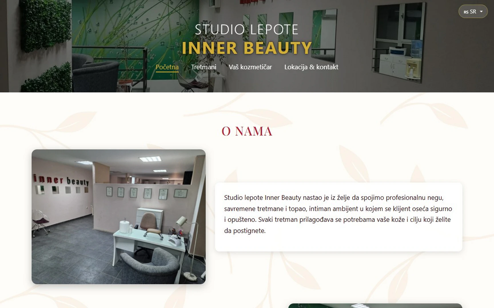 Snimak ekrana sajta Inner Beauty